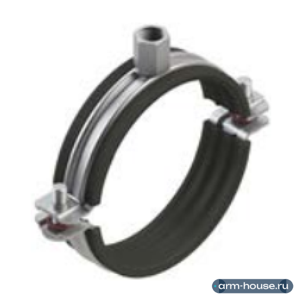 Хомут с виброгасителем и гайкой Termoclip PI-SD, M8/M10, 15-19 мм (3/8"), оцинкованная сталь