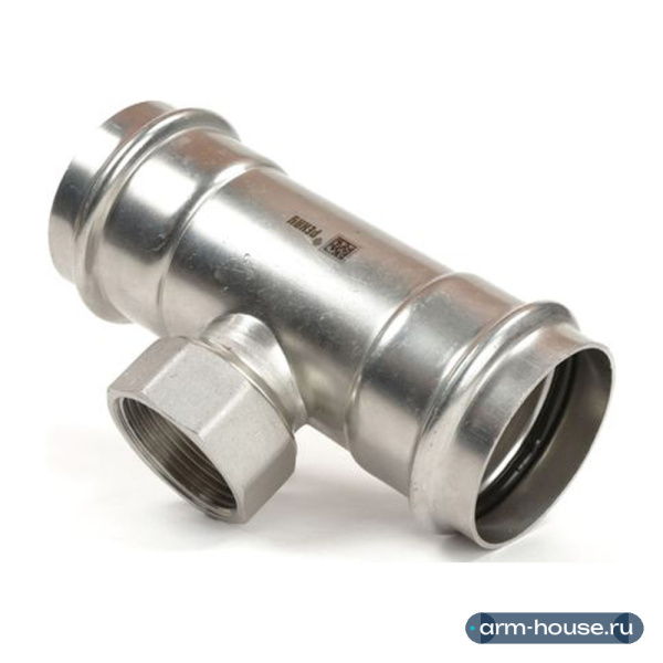 Пресс тройник РЕХАУ EdelPress с резьбовым боковым проходом ВР 22-Rp1/2"-22 AISI 316L