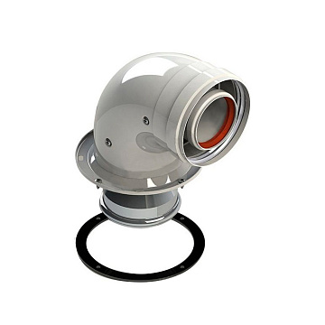 Уголок Protherm 90° для газоотвода 60/100, с ревизионным отверстием, алюминий крашеный