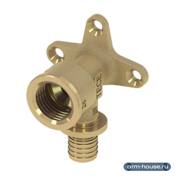 Уголок с настенным креплением TECE TECEspring AX, 25 х 3/4", латунь
