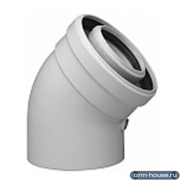 Коаксиальный отвод, Baxi, полипропиленовый 45°, диам. 80/125 мм