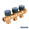 Гребёнка распределительная Oventrop Multidis R 3/4"х3/4", 3 отвода, бронза