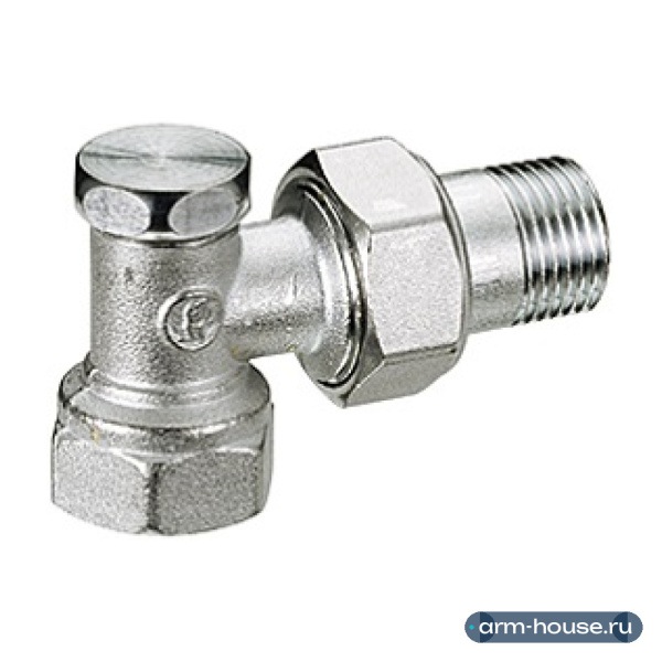 Клапан отсекающий угловой Giacomini R16D2, 1/2" x 1/2" ВН, латунь хромированная
