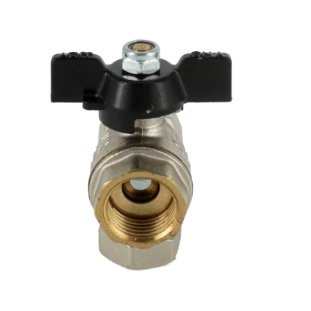 Кран шаровой, ELSEN, с фильтром механической очистки, 1/2", ВВ, PN 30, T°C -от -20 до +100, ручка-бабочка