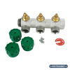 Коллектор модульный ELSEN 3/4"х3/4" EK, 3 контура, с вентилями 90°, латунь TIN
