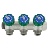Коллектор модульный ELSEN 3/4"х1/2" HP, 3 контура, с вентилями 90°, латунь TIN