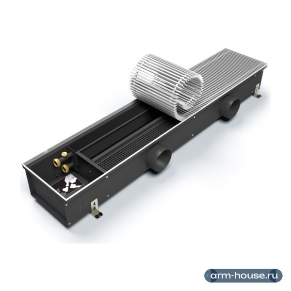 Конвектор внутрипольный Varmann Ntherm Air 370х150х2500 мм, U-профиль, с естественной конвекцией,, с алюминиевой решеткой