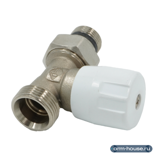 Вентиль ручной прямой ELSEN, 3/4" x 1/2" Н ЕК-Н, латунь никелированная, для отопительных приборов с боковой подводкой