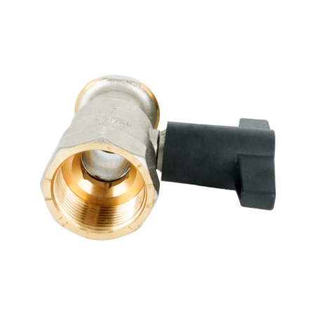 Кран шаровой, Oventrop, Optibal P, для обвязки насоса, DN-32, 1 1/4", 1 1/2", ВНГ, PN, бар-10, латунь, никелированный, без обратного клапана, T°C -120