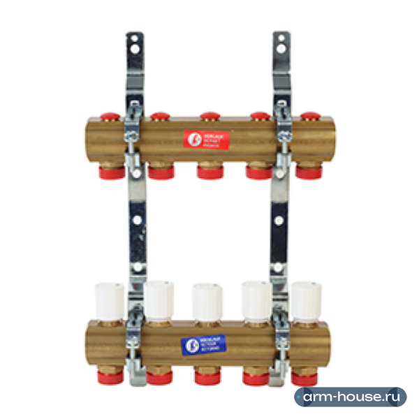 Коллекторный узел сборный Giacomini R553ZY 1 1/4"х18, 5 контуров