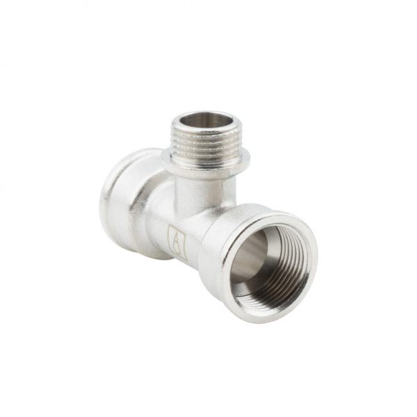 Тройник переходной 3/4" х 1/2" х 3/4" ВР-НР-ВР, никелированный Alato