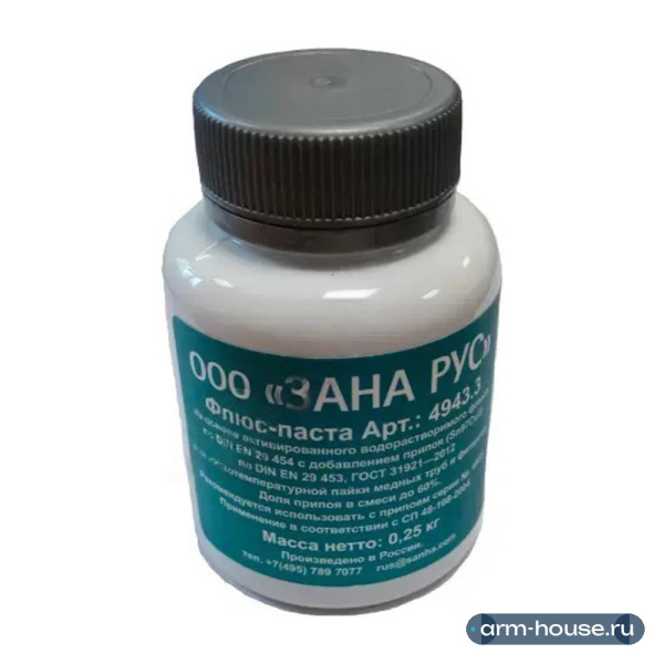 Флюс ЗАНА (SANHA) для мягкой пайки, с доб.припоя Нр.3, 250 г, 4943.3