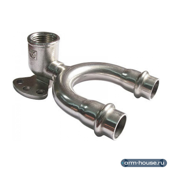 Водорозетка проходная пресс Valtec 15х1/2" ВР (пресс-фитинги из нерж. стали серии VTi.954.DI)