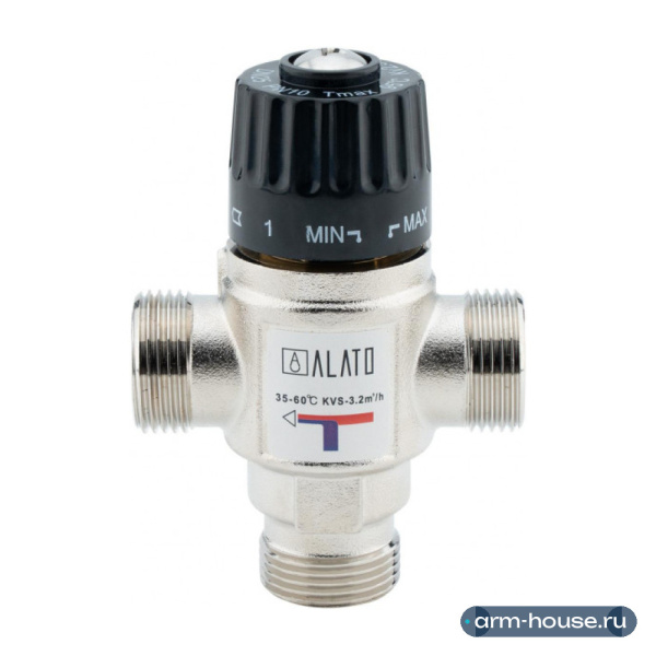 Термостатический смесительный клапан 3/4", 20-43 °С Alato