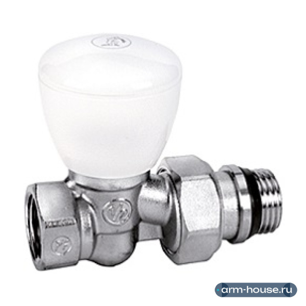 Клапан ручной прямой Giacomini R6TG, 1/2" ВН, латунь хромированная, отвод с герметичной прокладкой
