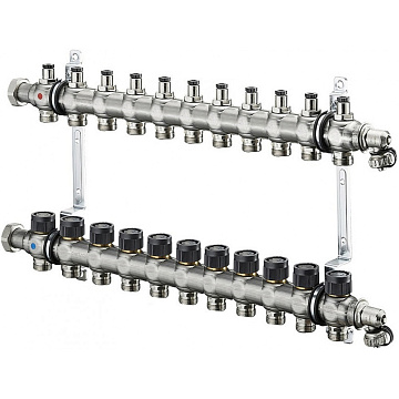 Коллектор Oventrop Multidis SF 1" 11хG 3/4 1406561(1404561) (одиннадцать контуров) с вентильными вставками