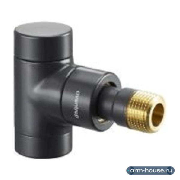 Вентиль на обратную подводку угловой Oventrop Combi E, DN 15 (1/2"), латунь, цвет антрацит