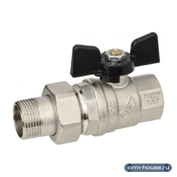 Кран шаровый Bugatti Oregon 322 1/2" НР/ВР американка полнопроходной ручка-бабочка