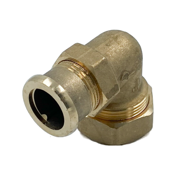Сгон-американка угловой НВ ELSEN Metalit, 1", латунь, плоское уплотнение