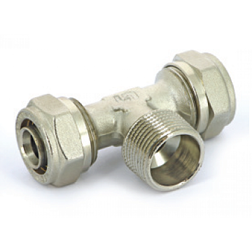 Тройник обжимной Uni-Fitt 16х1/2"x16 НР для металлопластиковых труб фитинг