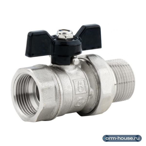Кран шаровой 3/4" с «американкой», неполнопроходной, ВР/НР, ручка бабочка