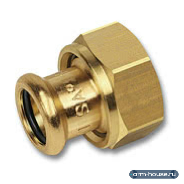 Соединение разъемное SANHA 8359g, 35x1 1/2", бронза, с плоским уплотнением