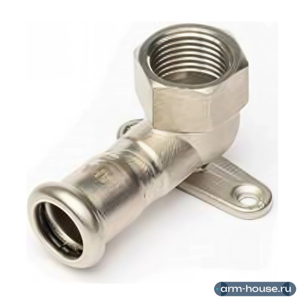 Отвод настенный SANHA NiroPress, Dn 22 x 3/4" (ВР), нержавеющая сталь AISI 316L, ВПр-ВР, с 2 точками крепления