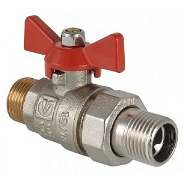 Кран шаровой Valtec Base 1/2" НР/НР с полусгоном ручка-бабочка (арт. VT.226.N.04)