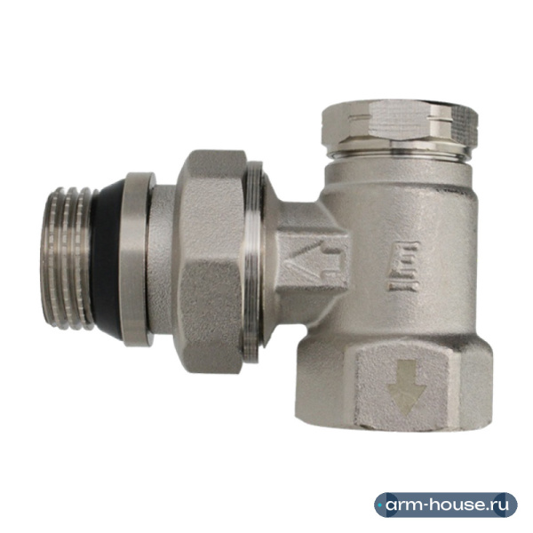 Вентиль, ELSEN, угловой ручной, 1/2" В - 1/2" Н, с уплотнением, латунь никелированная