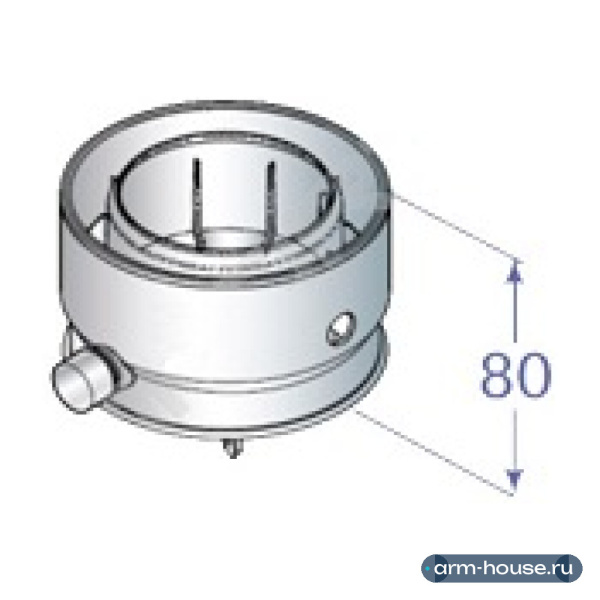 HR38. Переходник DeDietrich воздух/дымовые газы 80/125 мм