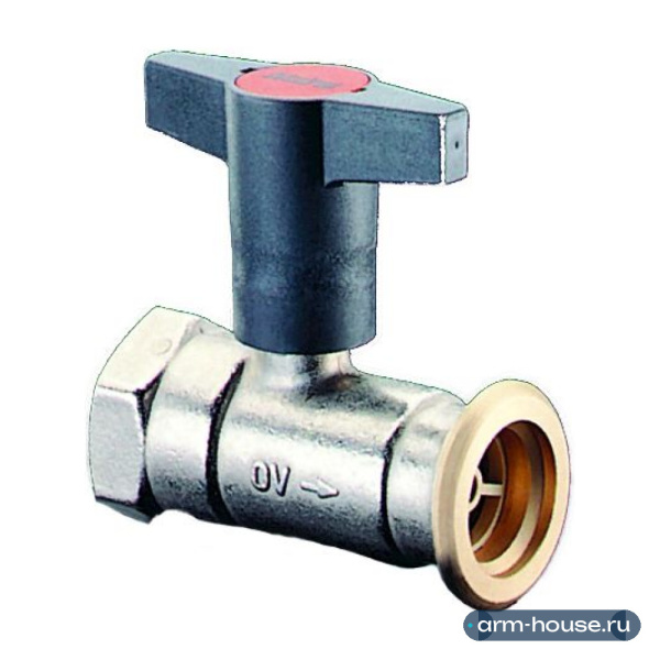 Кран шаровой, Oventrop, Optibal P, для обвязки насоса, DN-25, 1", 1 1/2", ВНГ, PN, бар-10, латунь, никелированный, без обратного клапана, T°C -120