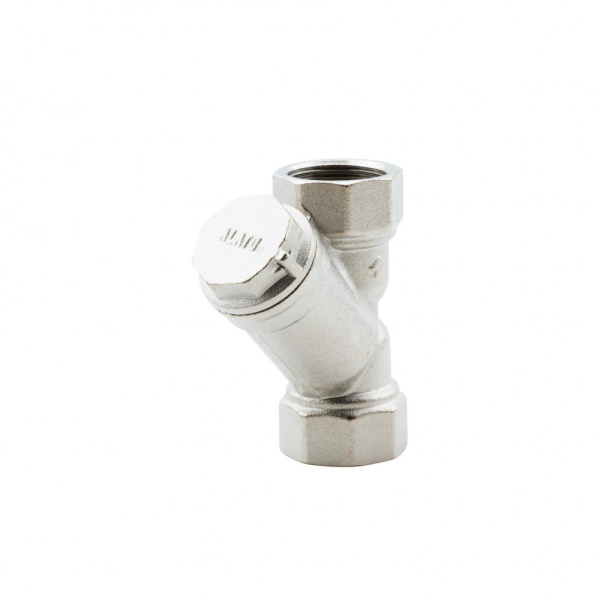 Фильтр косой 3/4" ВР-ВР, сетчатый, латунный, никелированный