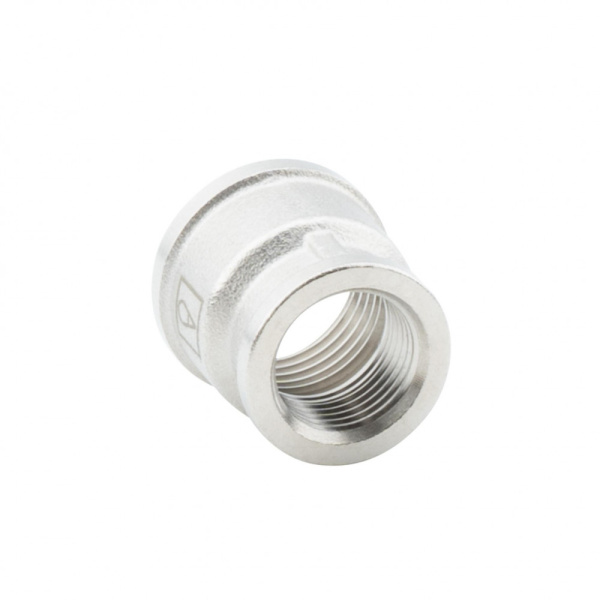 Муфта переходная 1/2" х 3/8" , ВР-ВР, никелированная Alato