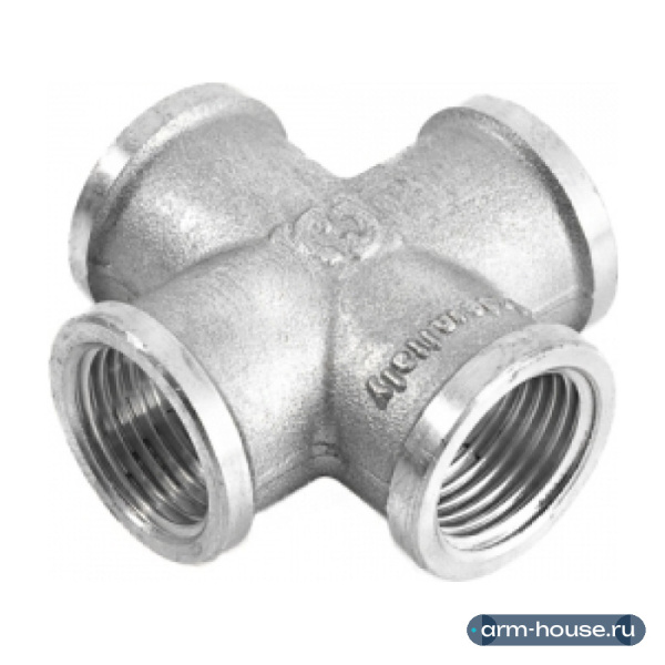 Крестовина Stout 1/2" ВР с внутренней резьбой никелированная латунная SFT-0031-000012
