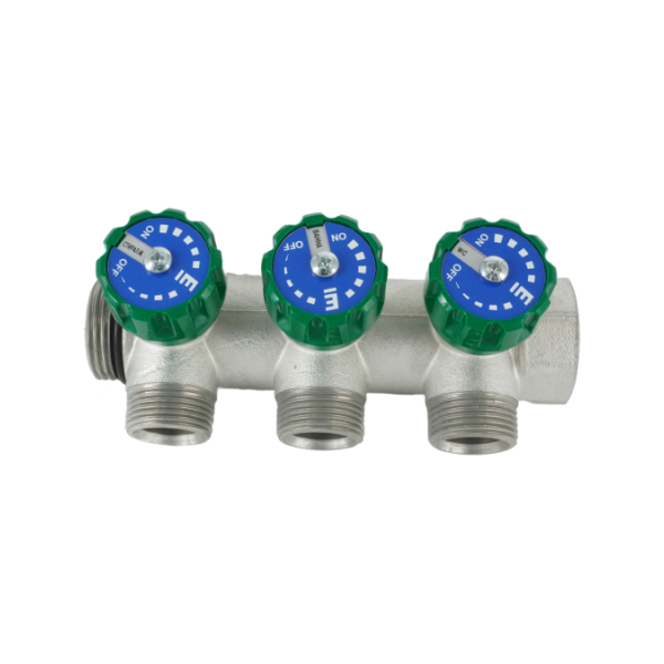 Коллектор модульный ELSEN 1"х3/4" EK, 4 контура, с вентилями 90°, латунь TIN
