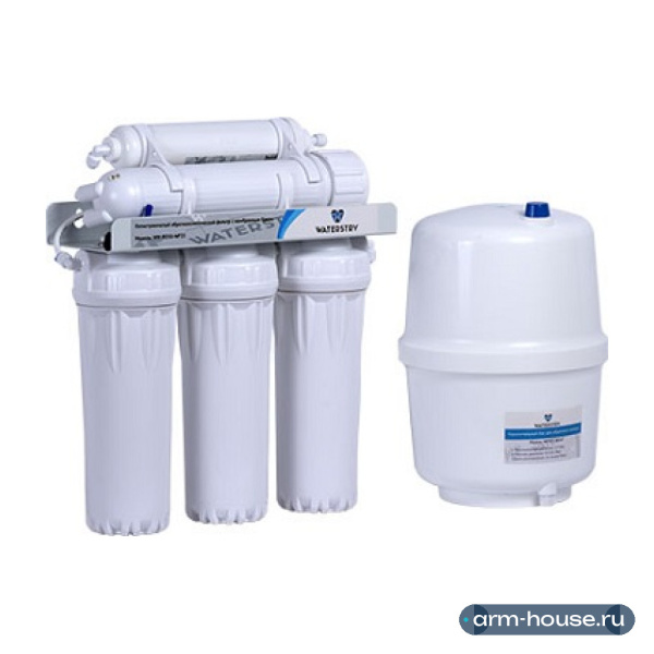 Система обратного осмоса Waterstry RO 50-NP35 5 ступеней (производительность - 190 л/сут.; емкость накопительного бака - 11,6 л; давление воды - 3,5-5,0 бар; температура воды - 4-42°С)