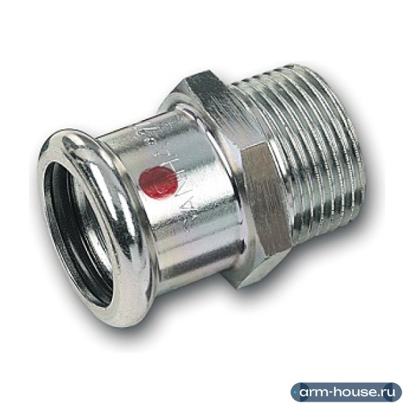 Ниппель переходной SANHA 24243g, 18 x 1/2" (НР), оцинкованная сталь, ВПр-НР