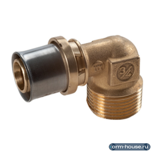 Угольник с наружной резьбой 90° Giacomini RM127, 1" (Н) x 32x3, латунь