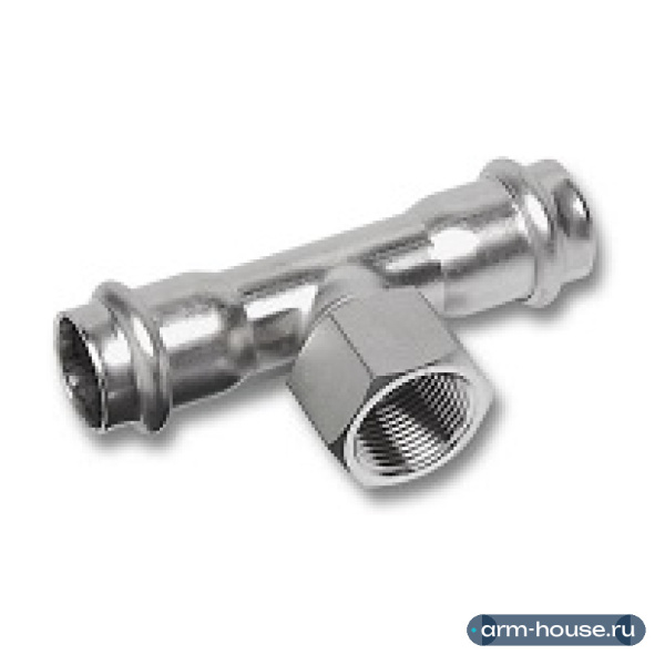 Тройник SANHA 9130G, 108.0 x 3/4" x 108.0, нержавеющая сталь, ВПр-ВР-ВПр