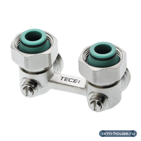 Узел запорно-присоединительный угловой TECE, 3/4" Ek x 3/4" Ek, латунь, для нижнего подключения радиаторов