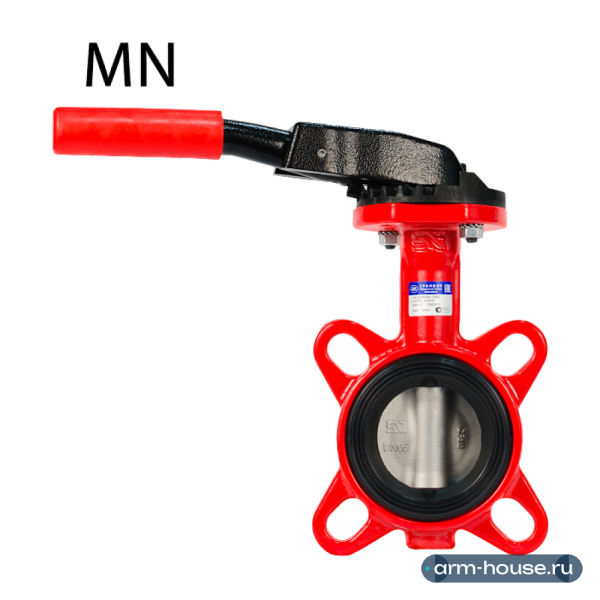 Затвор Adl дисковый поворотный ГРАНВЭЛ, ЗПНЛ-FLN(w)-5-100-MN-N, Ду100, Ру16, межфланцевый, рукоятка, корпус - GGG40, диск - CF8M, седло - Nitrile, Траб=0...+85С