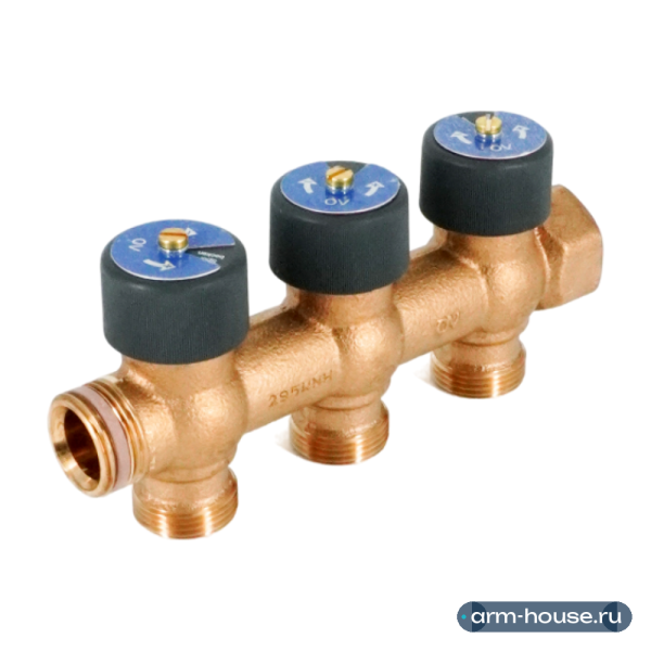 Гребёнка распределительная Oventrop Multidis R 3/4"х3/4", 3 отвода, бронза