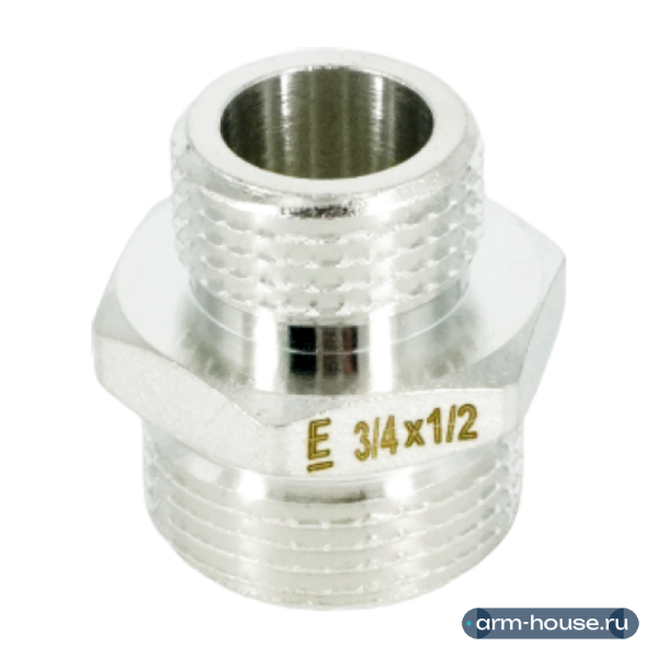 Ниппель переходной НН ELSEN, 1/2"х3/4", TIN латунь