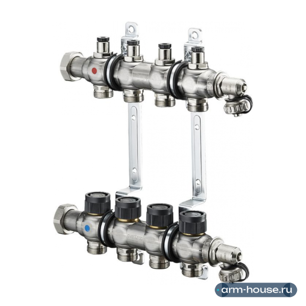 Коллектор Oventrop Multidis SF 1" 4хG 3/4 арт. 1406554(1404554) (четыре контура) с вентильными вставками