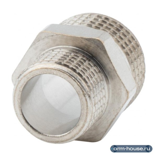 Ниппель переходной 1/2" х 3/8" , НР-НР, никелированный Alato
