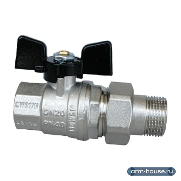 Кран шаровой Bugatti 3/4" ВР-НР со сгоном, серия 322
