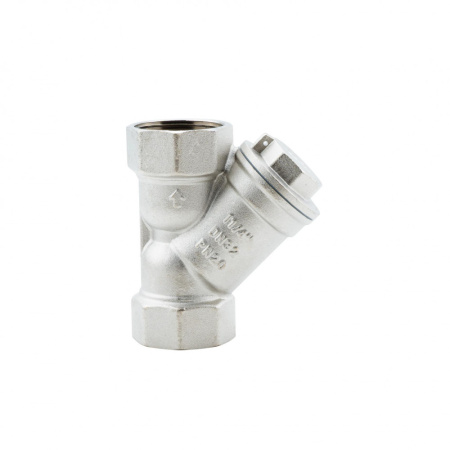 Фильтр косой 1 1/4" ВР-ВР, сетчатый, латунный, никелированный