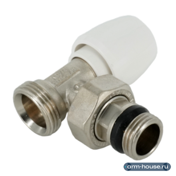 Вентиль ручной угловой ELSEN, 3/4" ЕК - 1/2" Н, латунь никелированная, с уплотнением O-RING