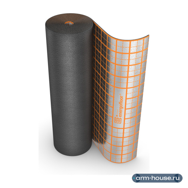 Рулон Energoflex Energofloor Compact, 5/1,0-20, толщина 5 мм, ширина 1 м, длина 20 м, вспененный полиэтилен с алюминиевой фольгой с разметкой и защитой из ПЭТФ-плёнки (рулон 20 м2)