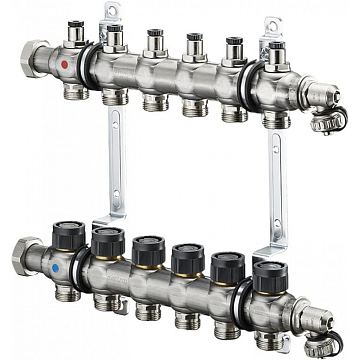 Коллектор Oventrop Multidis SF 1" 6хG 3/4 арт. 1406556(1404556) (шесть контуров) с вентильными вставками